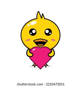 Duck Cartoon Cute illustration isolated on white background
