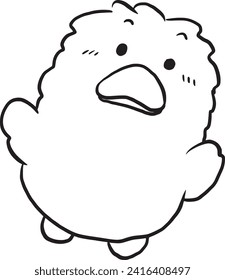 duck cartoon doodle kawaii anime coloring page cute illustration clip art character chibi manga comic drawing