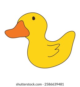 Duck cartoon icon. Animal cute and creature theme. Isolated design. Vector illustration