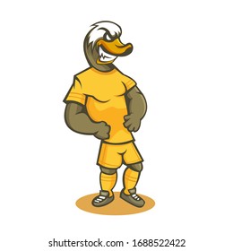 Duck cartoon mascot design illustration