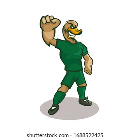 Duck cartoon mascot design illustration