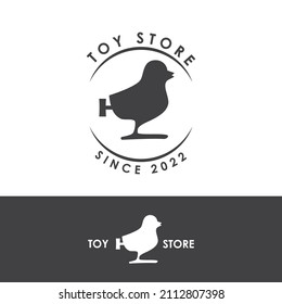 Duck cartoon toy store logo design