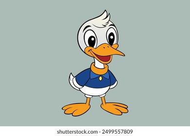 Duck cartoon vector art illustration .