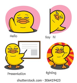 Duck Cartoon Vector Set 2