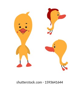 Duck Cartoon Vector Set. illustration. isolated on white background