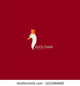 Duck chair logo, Modern duck logo illustration