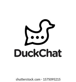 Duck chat creative logo concept. Duck vector template.