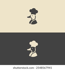 duck chef restaurant food logo vector illustration template design