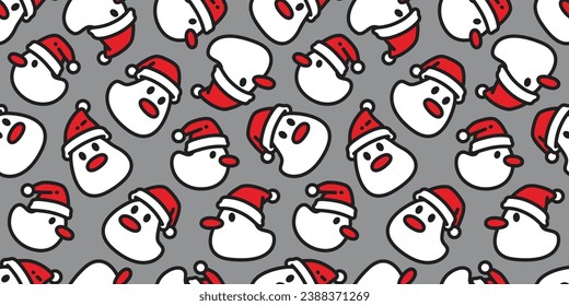 duck christmas seamless pattern santa claus hat rubber duck chicken bird snowman vector pet wrapping paper scarf isolated doodle cartoon animal farm tile wallpaper repeat background illustration desig