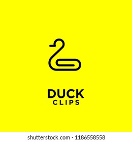 duck clips logo idea icon design vector