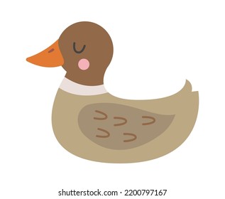 Duck with clothed eyes. Vector illustration