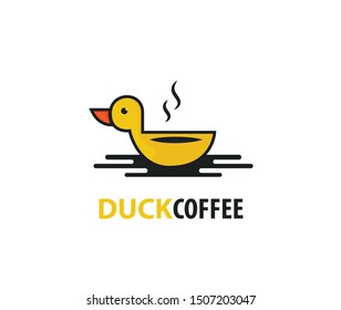 Duck Coffee logo design sign