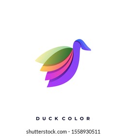 Duck Color Full Illustration Vector Template. Suitable for Creative Industry, Multimedia, entertainment, Educations, Shop, and any related business