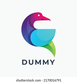 duck colorful logo design template