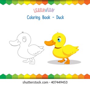 Duck coloring book educational game