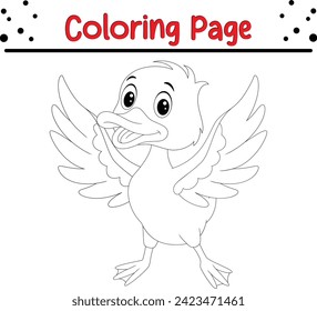 duck coloring book for kids. Wild animal coloring pages for children
