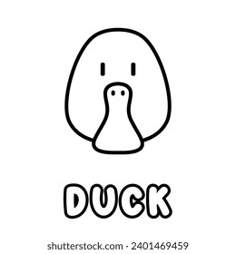 Duck coloring book. Coloring page for kids.