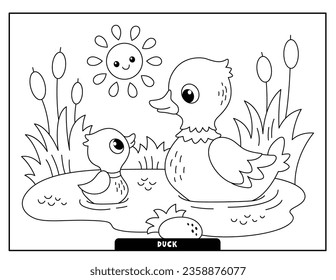 Duck coloring pages for kids