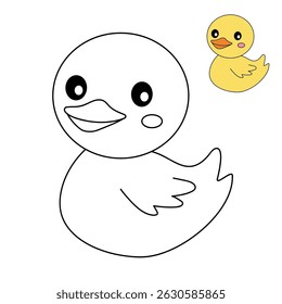 Duck coloring pages for kids. Trace and color duck. Duck outline. Letters D is for Duck. Fun animal worksheets printable for summer activity.