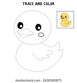 Duck coloring pages for kids. Trace and color duck. Duck outline. Letters D is for Duck. Fun animal worksheets printable for summer activity.