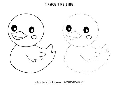 Duck coloring pages for kids. Trace and color duck. Duck outline. Letters D is for Duck. Fun animal worksheets printable for summer activity.