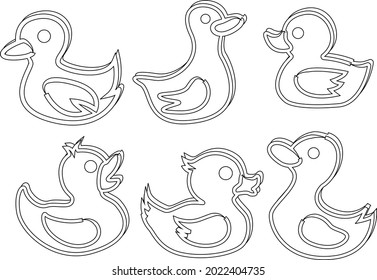 Duck Coloring Pages With Line Art Design Hand Drawing Sketch Vector illustration For Adult And Kids Coloring Book