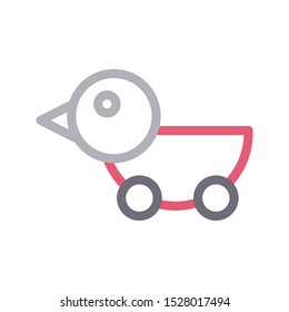 duck colour line vector icon