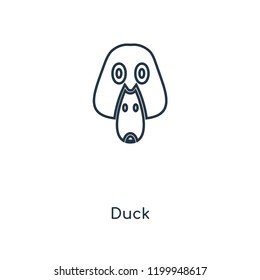 Duck concept line icon. Linear Duck concept outline symbol design. This simple element illustration can be used for web and mobile UI/UX.