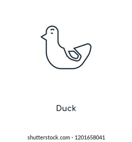 Duck concept line icon. Linear Duck concept outline symbol design. This simple element illustration can be used for web and mobile UI/UX.