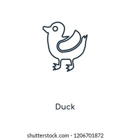 Duck concept line icon. Linear Duck concept outline symbol design. This simple element illustration can be used for web and mobile UI/UX.