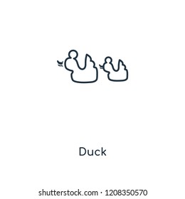 Duck concept line icon. Linear Duck concept outline symbol design. This simple element illustration can be used for web and mobile UI/UX.