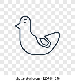 Duck concept vector linear icon isolated on transparent background, Duck concept transparency concept in outline style