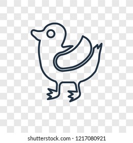 Duck concept vector linear icon isolated on transparent background, Duck concept transparency concept in outline style