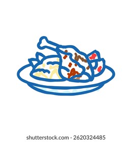 pato confit cozinha francesa ícone doodle esboço vetor. sinal de cozinha francesa confit pato. ilustração símbolo isolado