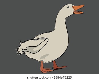 Pato em desenho de linha contínua