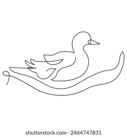 
Duck continuous one line drawing  outline vector illustration

