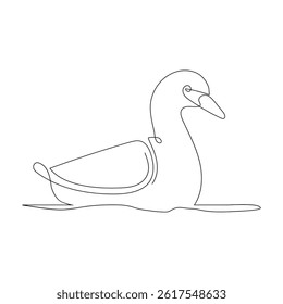 Duck continuous single line minimalist design, the best use for logo banner premium vector