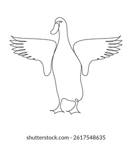 Duck continuous single line minimalist design, the best use for logo banner premium vector