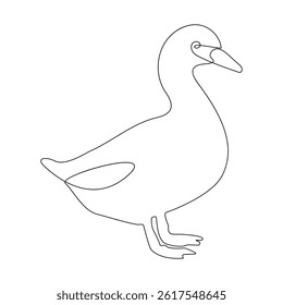 Duck continuous single line minimalist design, the best use for logo banner premium vector