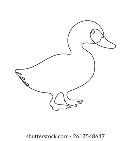 Duck continuous single line minimalist design, the best use for logo banner premium vector