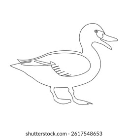 Duck continuous single line minimalist design, the best use for logo banner premium vector