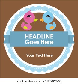 Duck couple in love. Vector illustration