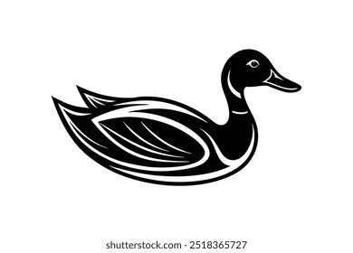 Duck creative logo silhouette,  symbol, Illustration Unique Design with white background