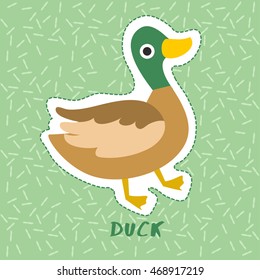 Duck : Cute Animal Set :  Vector Illustration