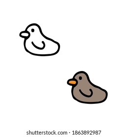 Duck cute animals sketch color