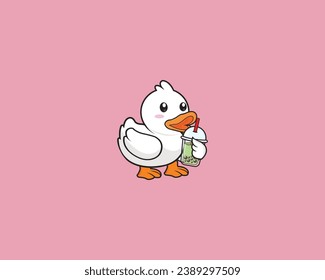 Duck cute drink bubble tea