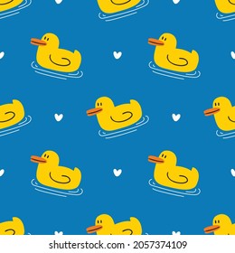 duck cute seamless pattern vector 