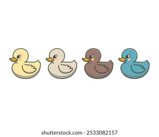 Pato, Imagen linda del Vector del pato, pequeña ilustración del pato, Imagen del arte del Clip del patito, Vector de dibujos animados del pato del niño.