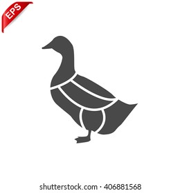 duck cuts icon, vector duck silhouette, isolated duck