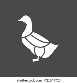 duck cuts icon, vector duck silhouette, isolated duck